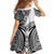 Hibiscus With White Austronesian Tattoo Pattern Family Matching Off Shoulder Maxi Dress and Hawaiian Shirt - Polynesian Pride