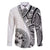 Hibiscus With White Austronesian Tattoo Pattern Family Matching Short Sleeve Bodycon Dress and Hawaiian Shirt - Polynesian Pride