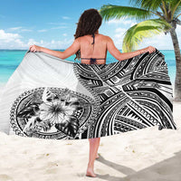 Hibiscus With White Austronesian Tattoo Pattern Sarong - Polynesian Pride