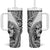 Hibiscus With White Austronesian Tattoo Pattern Tumbler With Handle - Polynesian Pride