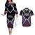 Personalised Aotearoa Moriori Couples Matching Off The Shoulder Long Sleeve Dress and Hawaiian Shirt Maori Pattern New Zealand - Polynesian Pride
