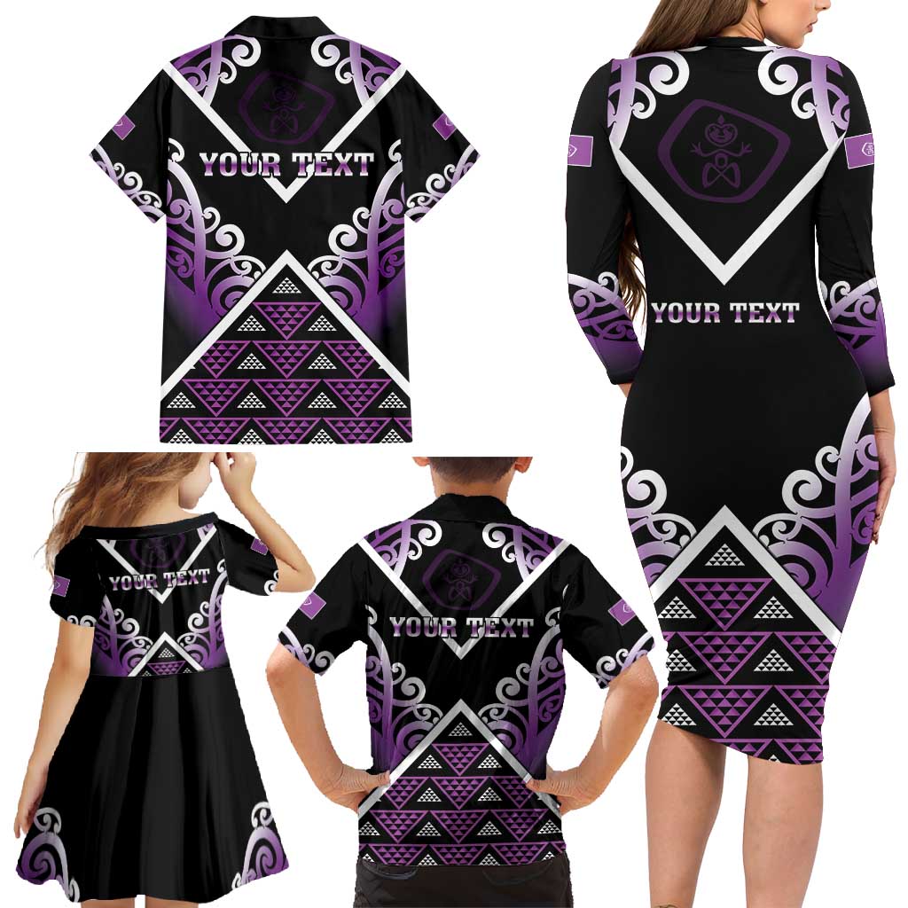 Personalised Aotearoa Moriori Family Matching Long Sleeve Bodycon Dress and Hawaiian Shirt Maori Pattern New Zealand LT05 - Polynesian Pride