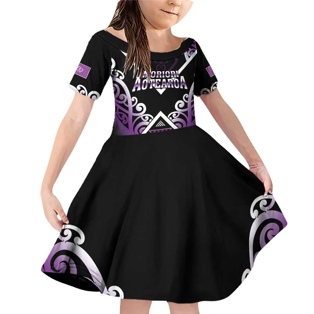 Personalised Aotearoa Moriori Family Matching Off Shoulder Short Dress and Hawaiian Shirt Maori Pattern New Zealand - Polynesian Pride