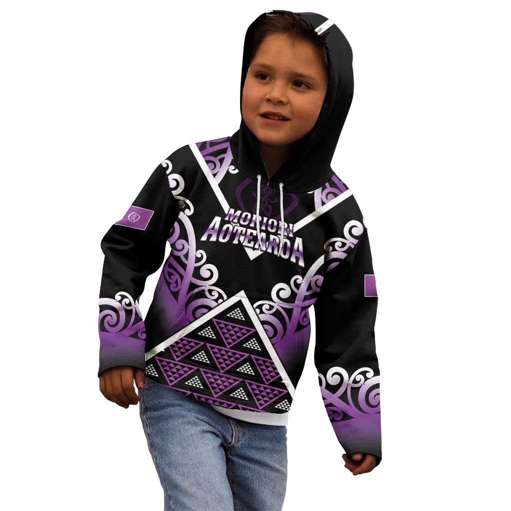 Personalised Aotearoa Moriori Kid Hoodie Maori Pattern New Zealand - Polynesian Pride