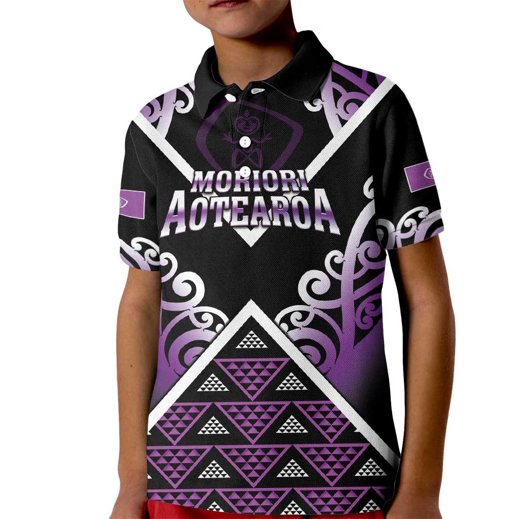 Personalised Aotearoa Moriori Kid Polo Shirt Maori Pattern New Zealand - Polynesian Pride