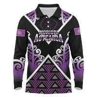 Personalised Aotearoa Moriori Long Sleeve Polo Shirt Maori Pattern New Zealand - Polynesian Pride