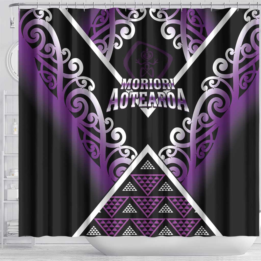 Aotearoa Moriori Shower Curtain Maori Pattern New Zealand - Polynesian Pride