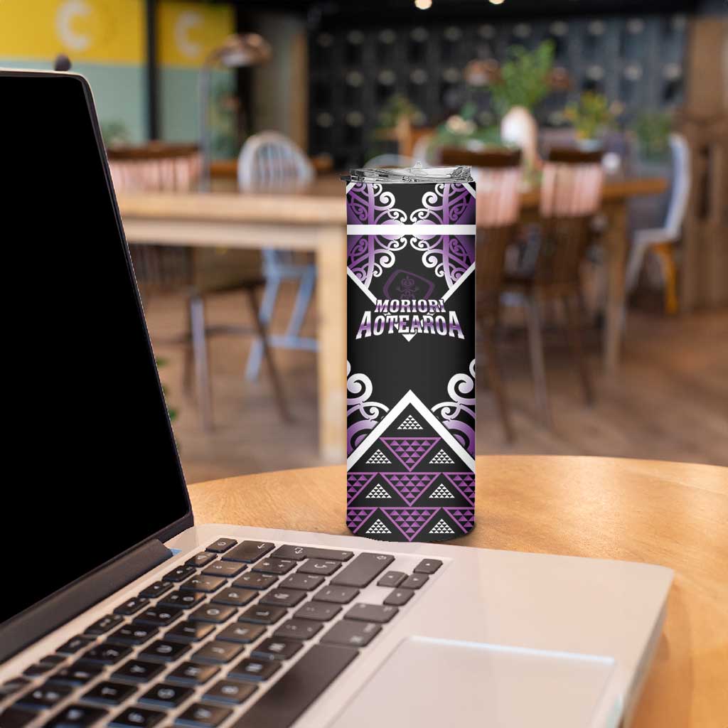 Personalised Aotearoa Moriori Skinny Tumbler Maori Pattern New Zealand - Polynesian Pride