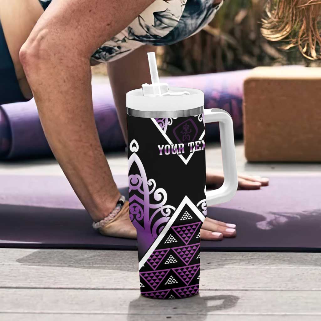 Personalised Aotearoa Moriori Tumbler With Handle Maori Pattern New Zealand - Polynesian Pride