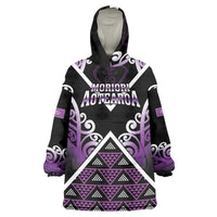 Personalised Aotearoa Moriori Wearable Blanket Hoodie Maori Pattern New Zealand - Polynesian Pride