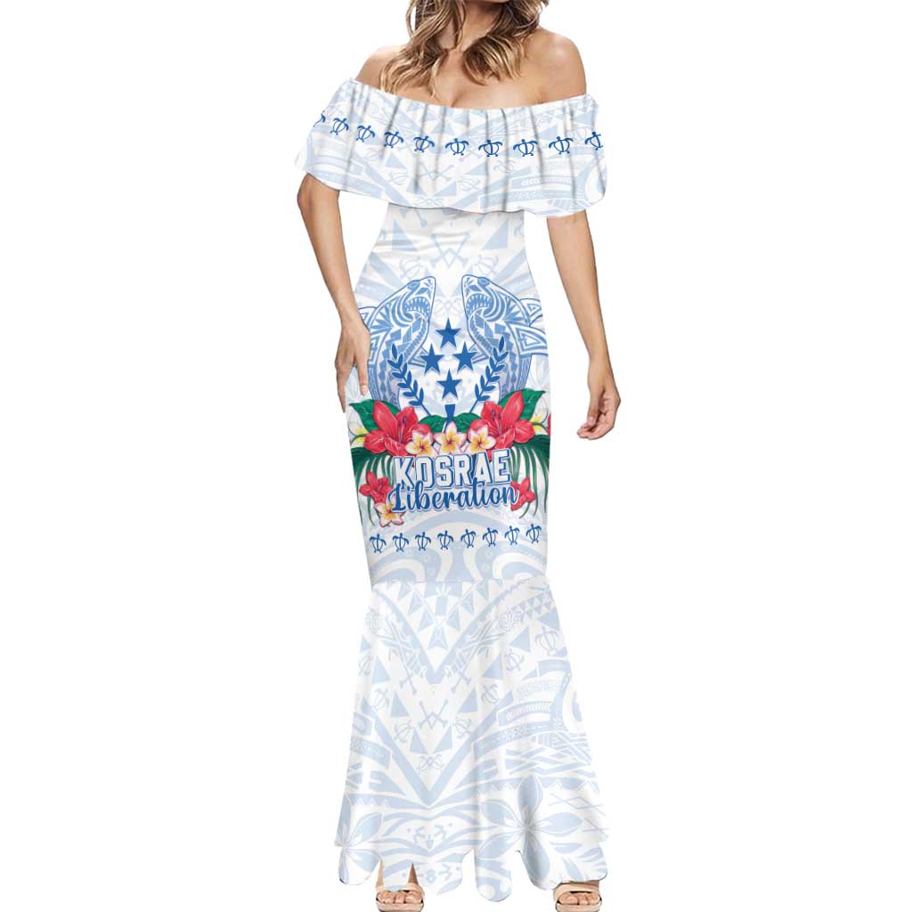 Happy Kosrae Liberation Day Mermaid Dress Polynesian Shark Turtle Motif