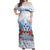 Happy Kosrae Liberation Day Off Shoulder Maxi Dress Polynesian Shark Turtle Motif