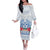 Happy Kosrae Liberation Day Off The Shoulder Long Sleeve Dress Polynesian Shark Turtle Motif