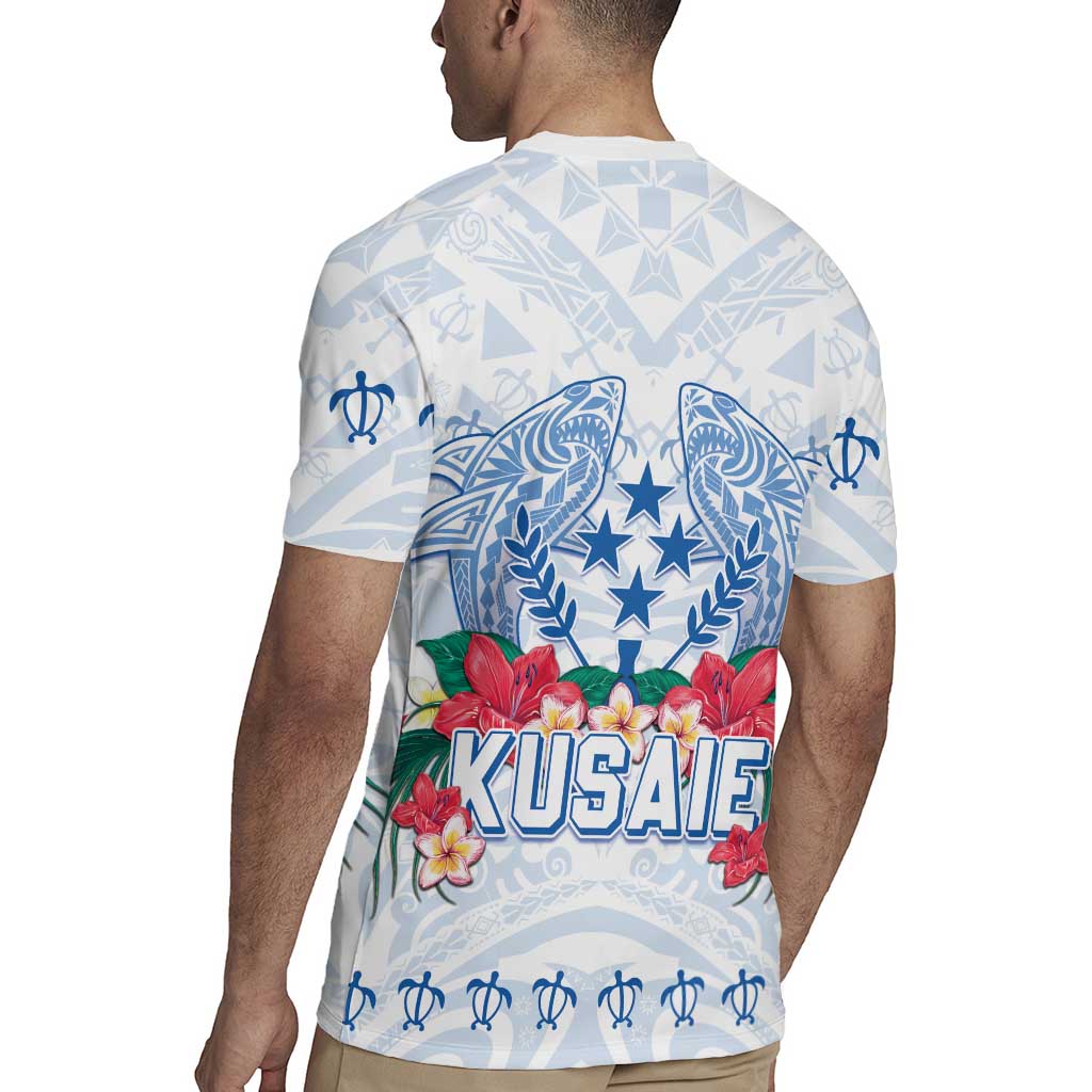 Happy Kosrae Liberation Day Rugby Jersey Polynesian Shark Turtle Motif