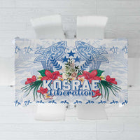 Happy Kosrae Liberation Day Tablecloth Polynesian Shark Turtle Motif