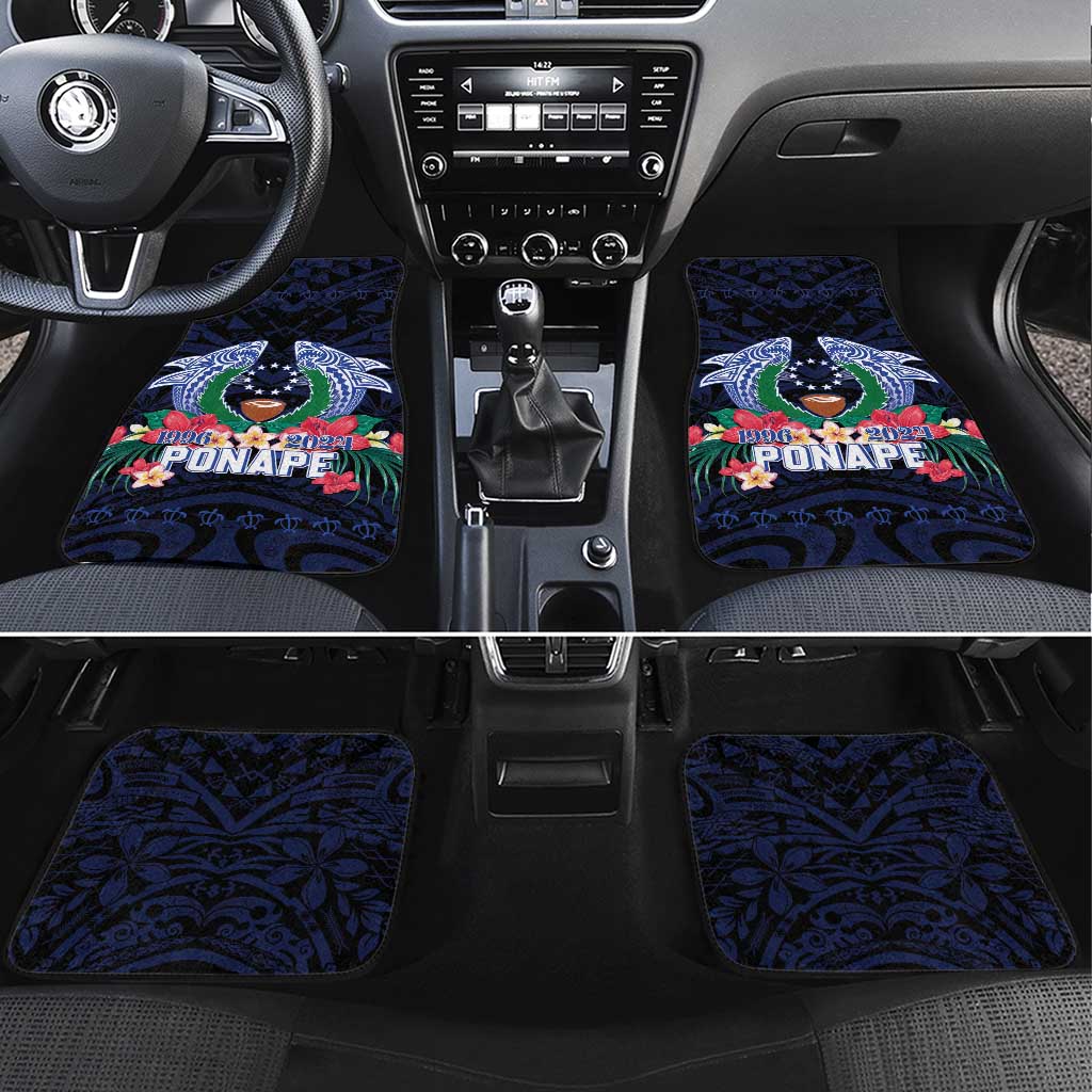 Happy Pohnpei Liberation Day Car Mats Polynesian Shark Turtle Motif