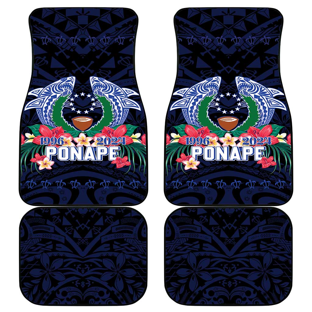 Happy Pohnpei Liberation Day Car Mats Polynesian Shark Turtle Motif