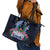 Happy Pohnpei Liberation Day Leather Tote Bag Polynesian Shark Turtle Motif