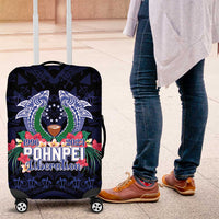 Happy Pohnpei Liberation Day Luggage Cover Polynesian Shark Turtle Motif