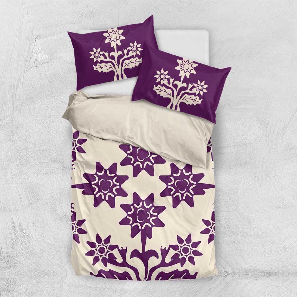 Cook Islands Purple Tivaevae Bedding Set - Polynesian Pride
