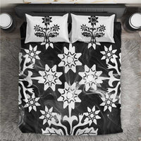 Cook Islands Black Marble Tivaevae Bedding Set - Polynesian Pride