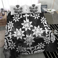 Cook Islands Black Marble Tivaevae Bedding Set - Polynesian Pride