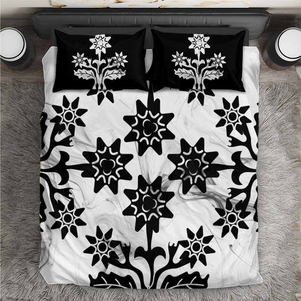 Cook Islands White Marble Tivaevae Bedding Set - Polynesian Pride