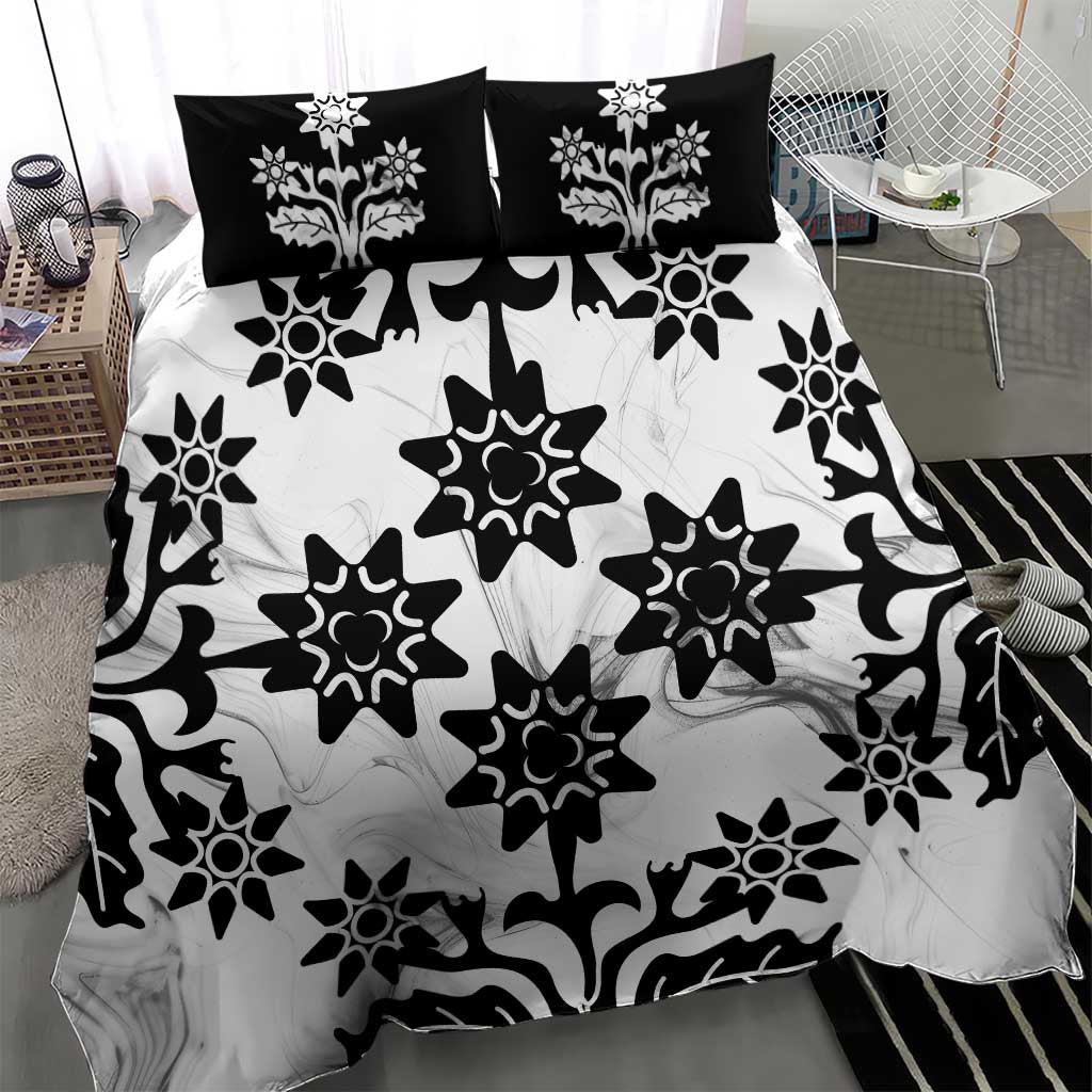 Cook Islands White Marble Tivaevae Bedding Set - Polynesian Pride