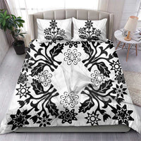 Cook Islands Tivaevae Quilt Bedding Set White Marble - Polynesian Pride