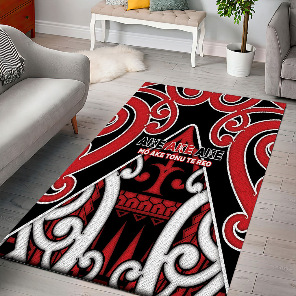New Zealand Maori Language Week Area Rug Mo Ake Tonu Te Reo