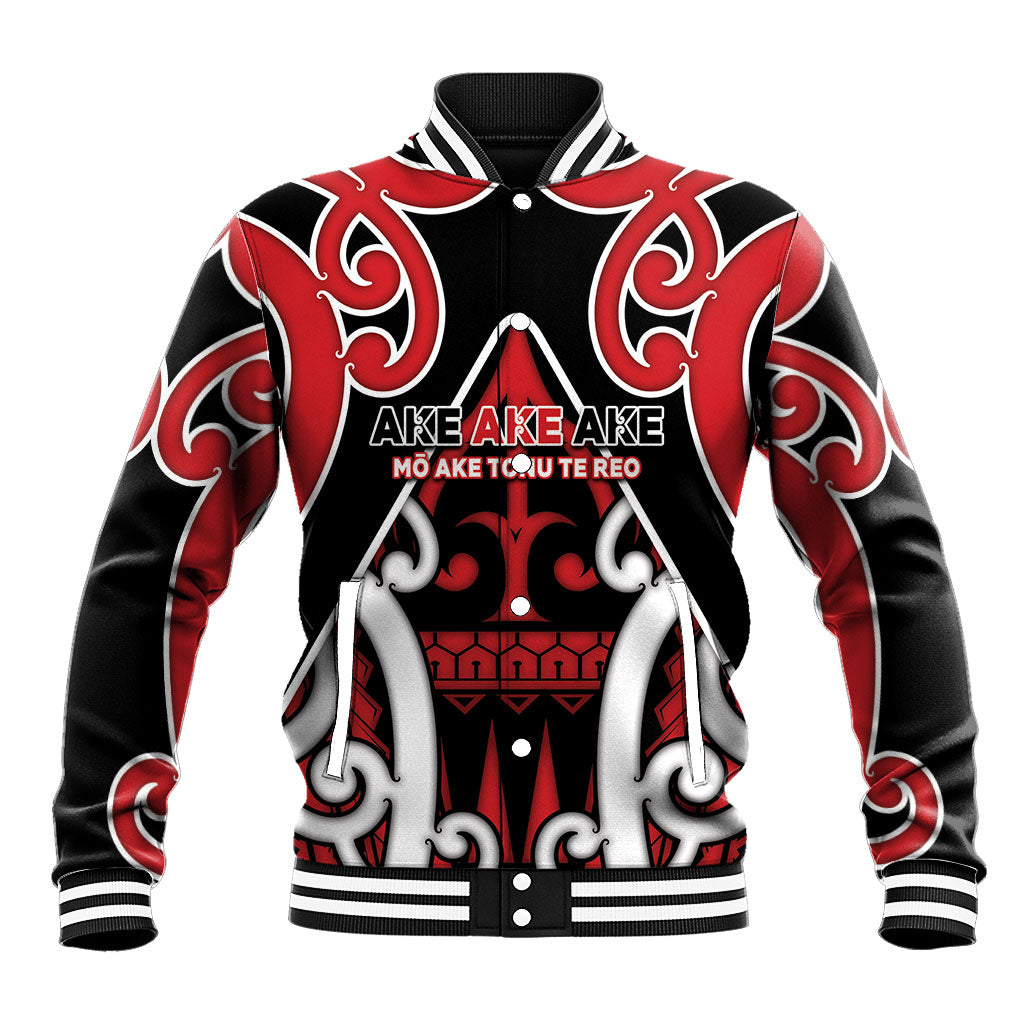 New Zealand Maori Language Week Baseball Jacket Mo Ake Tonu Te Reo LT05 Unisex Black - Polynesian Pride