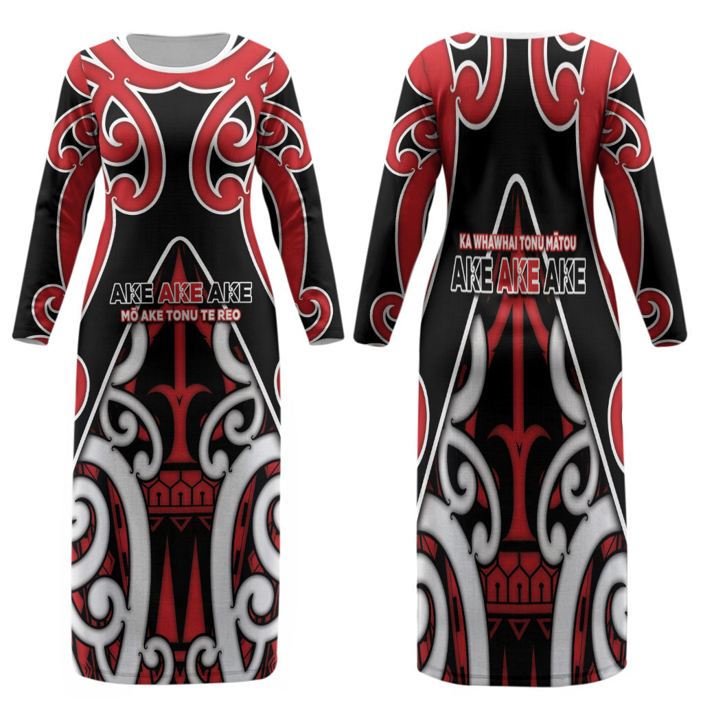 New Zealand Maori Language Week Family Matching Long Sleeve Bodycon Dress and Hawaiian Shirt Mo Ake Tonu Te Reo