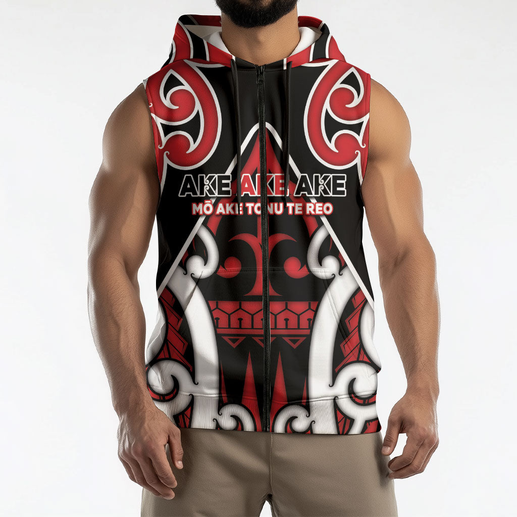 New Zealand Maori Language Week Sleeveless Zip Hoodie Mo Ake Tonu Te Reo