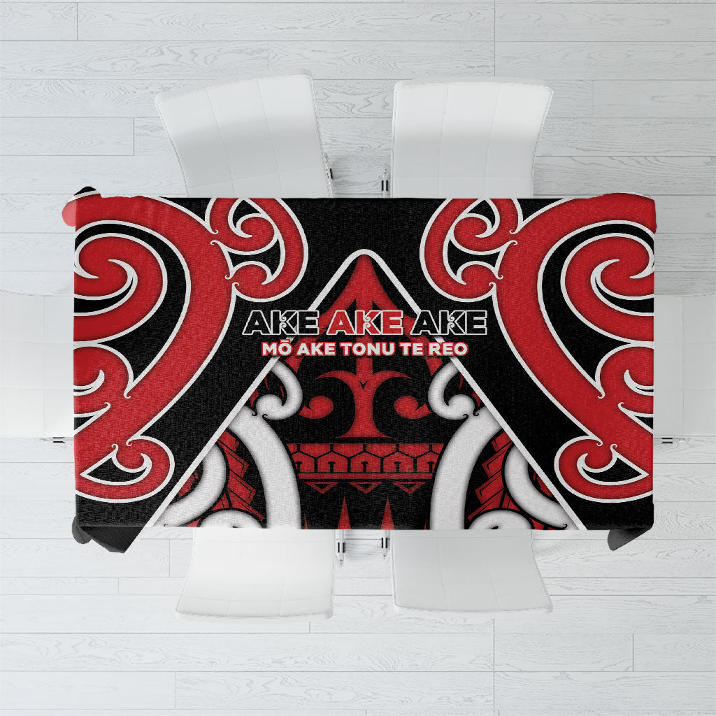 New Zealand Maori Language Week Tablecloth Mo Ake Tonu Te Reo LT05 Black - Polynesian Pride