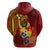 Personalized Tonga Eua Hoodie Maroon Shining Parrot Coat Of Arms With Ngatu Pattern LT05 - Polynesian Pride