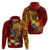 Personalized Tonga Eua Hoodie Maroon Shining Parrot Coat Of Arms With Ngatu Pattern LT05 - Polynesian Pride