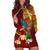 Personalized Tonga Eua Hoodie Dress Maroon Shining Parrot Coat Of Arms With Ngatu Pattern LT05 Red - Polynesian Pride