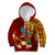 Personalized Tonga Eua Kid Hoodie Maroon Shining Parrot Coat Of Arms With Ngatu Pattern LT05 Hoodie Red - Polynesian Pride