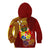 Personalized Tonga Eua Kid Hoodie Maroon Shining Parrot Coat Of Arms With Ngatu Pattern LT05 - Polynesian Pride