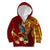 Personalized Tonga Eua Kid Hoodie Maroon Shining Parrot Coat Of Arms With Ngatu Pattern LT05 Zip Hoodie Red - Polynesian Pride