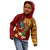 Personalized Tonga Eua Kid Hoodie Maroon Shining Parrot Coat Of Arms With Ngatu Pattern LT05 - Polynesian Pride