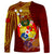 Personalized Tonga Eua Long Sleeve Shirt Maroon Shining Parrot Coat Of Arms With Ngatu Pattern LT05 - Polynesian Pride