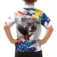 Filipino American History Month Family Matching Long Sleeve Bodycon Dress and Hawaiian Shirt Bald Eagle Tarsier Together LT05 - Polynesian Pride