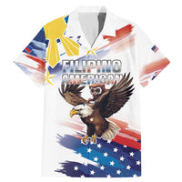 Filipino American History Month Family Matching Mermaid Dress and Hawaiian Shirt Bald Eagle Tarsier Together LT05 Dad's Shirt - Short Sleeve White - Polynesian Pride