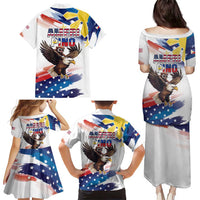 Filipino American History Month Family Matching Puletasi and Hawaiian Shirt Bald Eagle Tarsier Together LT05 - Polynesian Pride