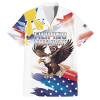 Filipino American History Month Family Matching Puletasi and Hawaiian Shirt Bald Eagle Tarsier Together LT05 Dad's Shirt - Short Sleeve White - Polynesian Pride