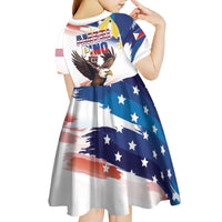 Filipino American History Month Kid Short Sleeve Dress Bald Eagle Tarsier Together