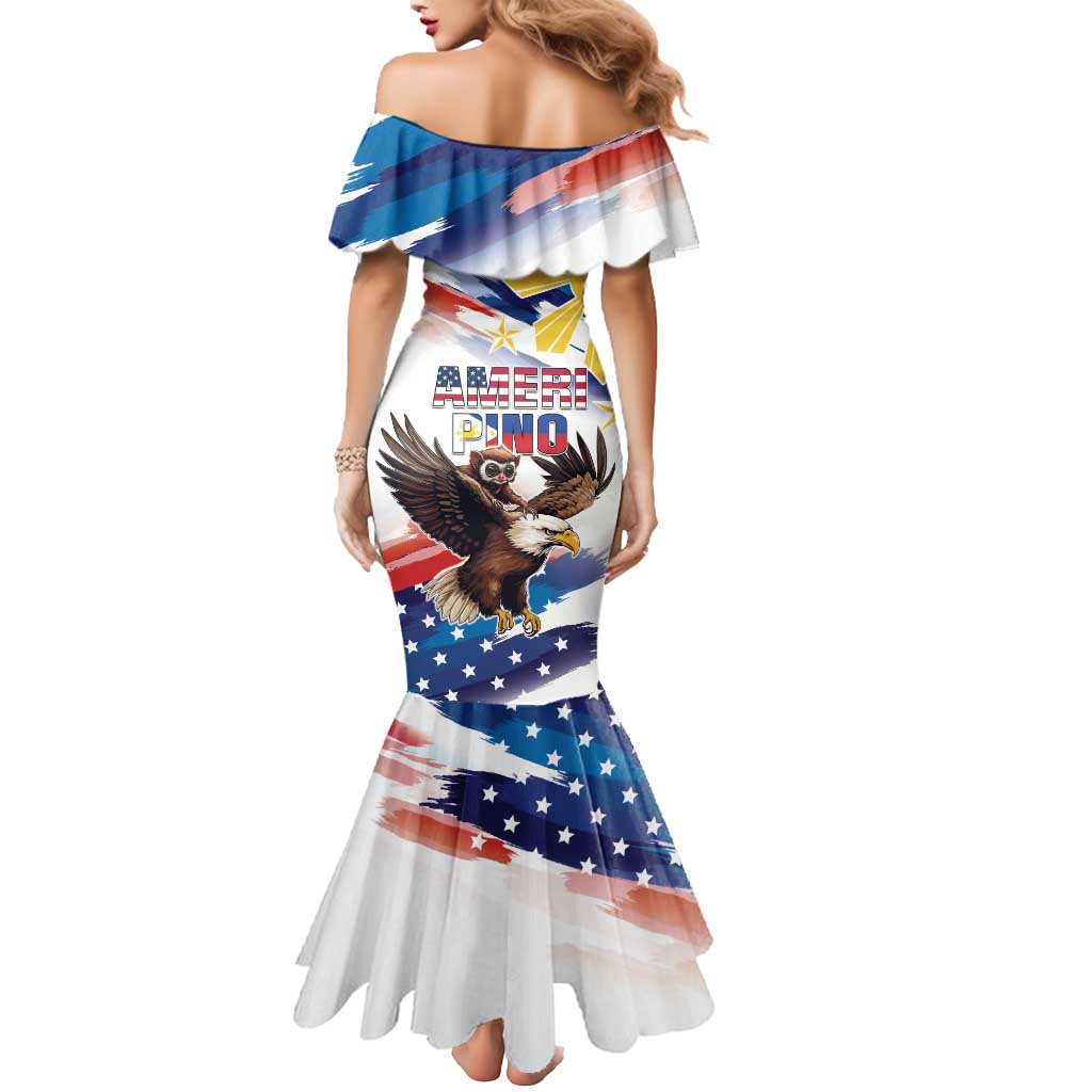 Filipino American History Month Mermaid Dress Bald Eagle Tarsier Together LT05 - Polynesian Pride