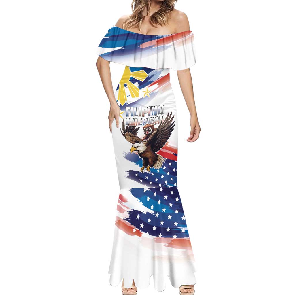 Filipino American History Month Mermaid Dress Bald Eagle Tarsier Together LT05 - Polynesian Pride
