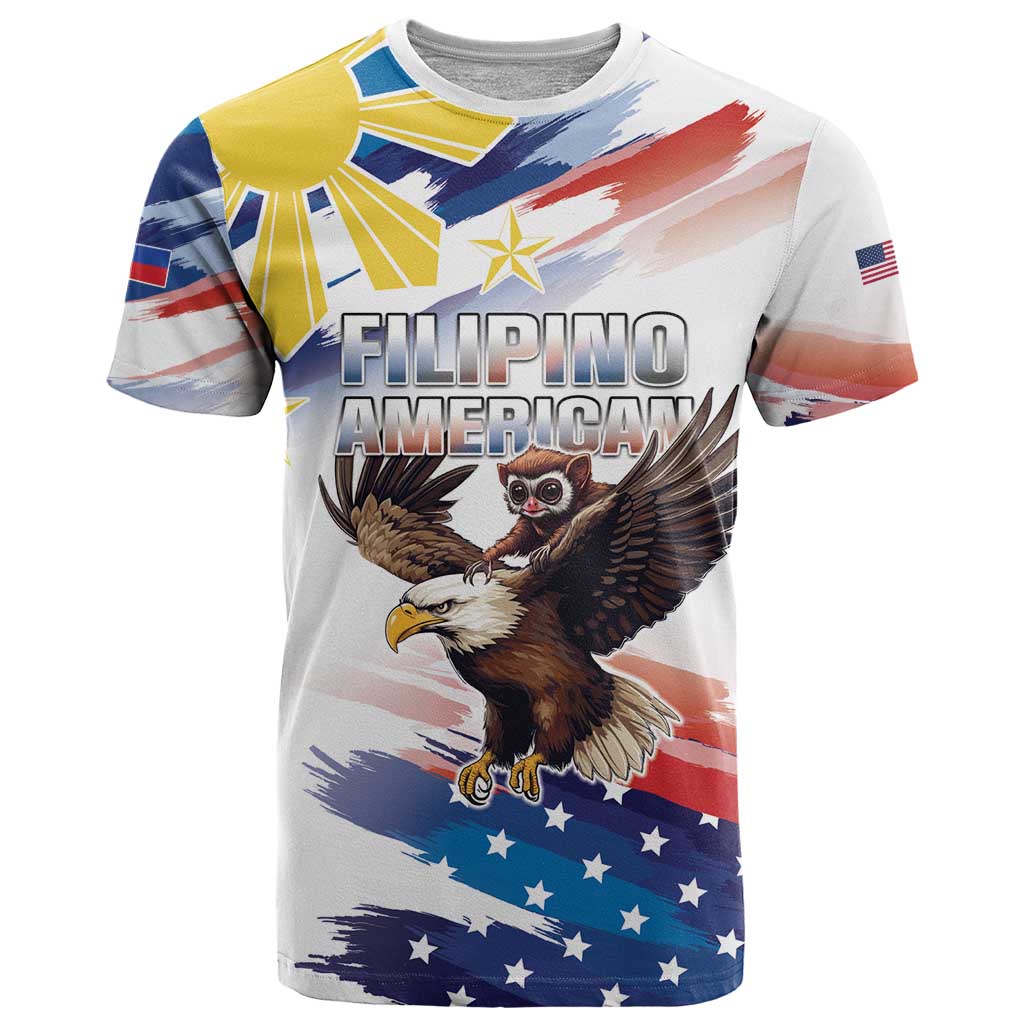 Filipino American History Month T Shirt Bald Eagle Tarsier Together